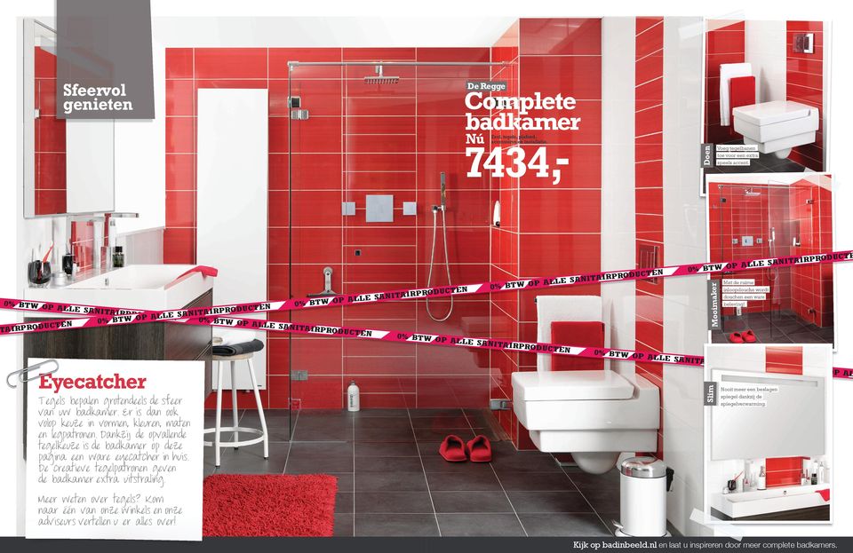 Dankzij de opvallende tegelkeuze is de badkamer op deze pagina een ware eyecatcher in huis. De creatieve tegelpatronen geven de badkamer extra uitstraling.