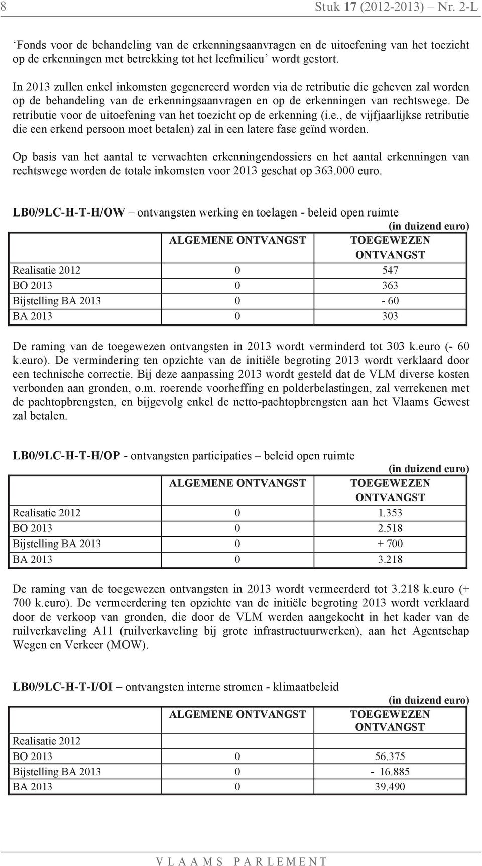 De retributie voor de uitoefening van het toezicht op de erkenning (i.e., de vijfjaarlijkse retributie die een erkend persoon moet betalen) zal in een latere fase geïnd worden.