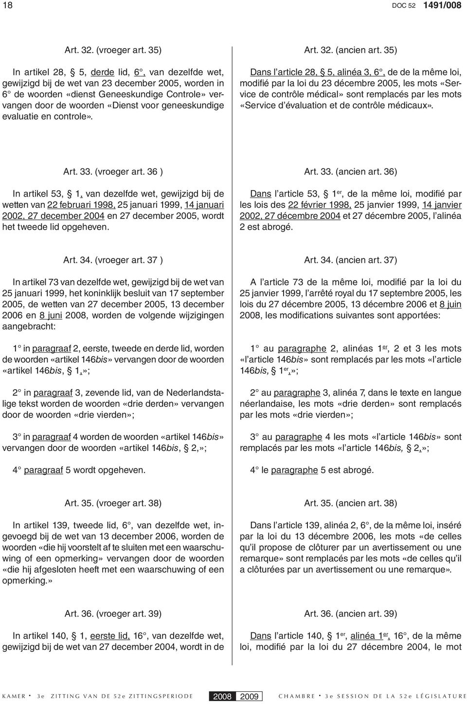 geneeskundige evaluatie en controle». Art. 32. (ancien art.