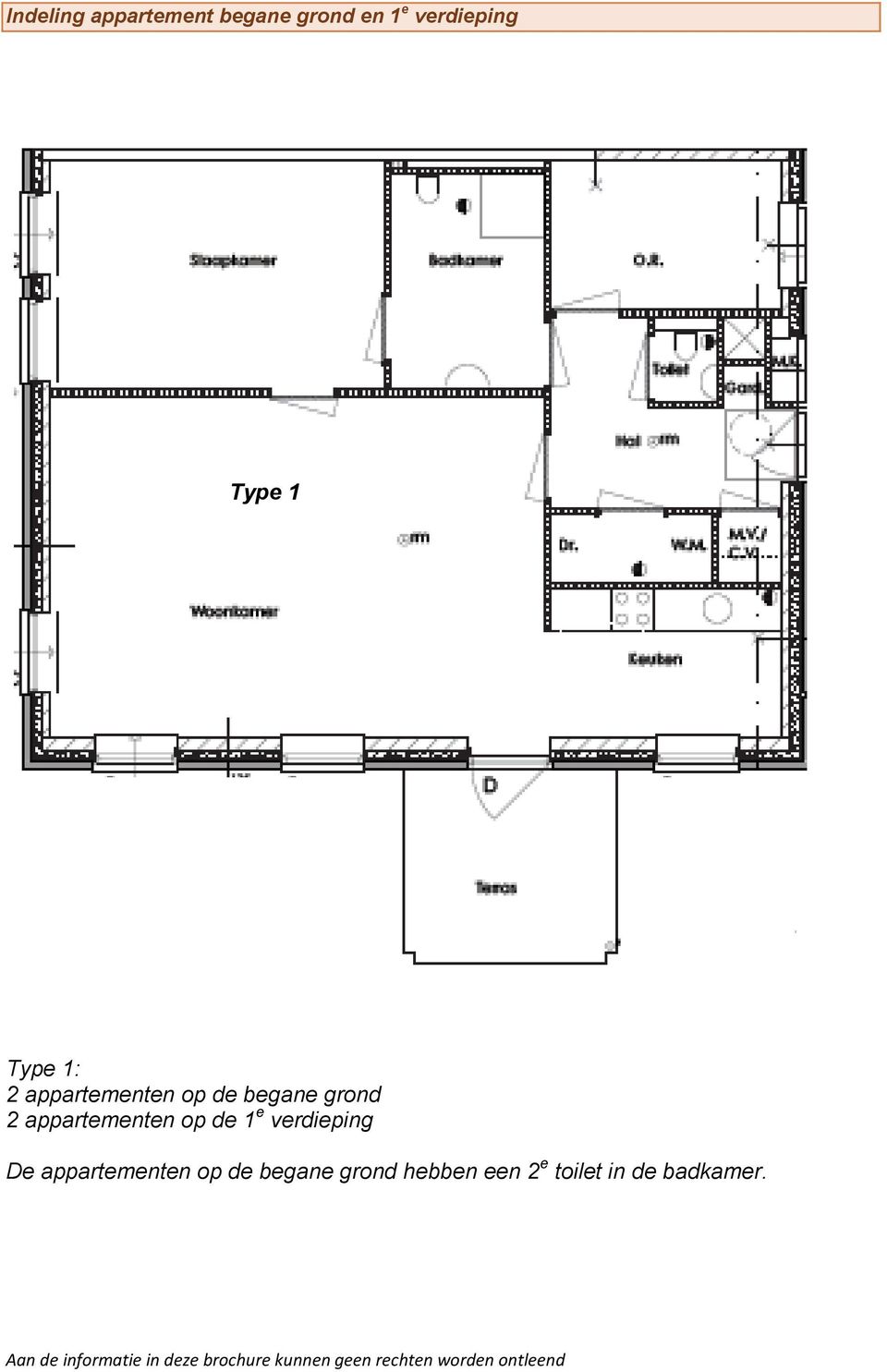 appartementen op de 1 e verdieping De appartementen