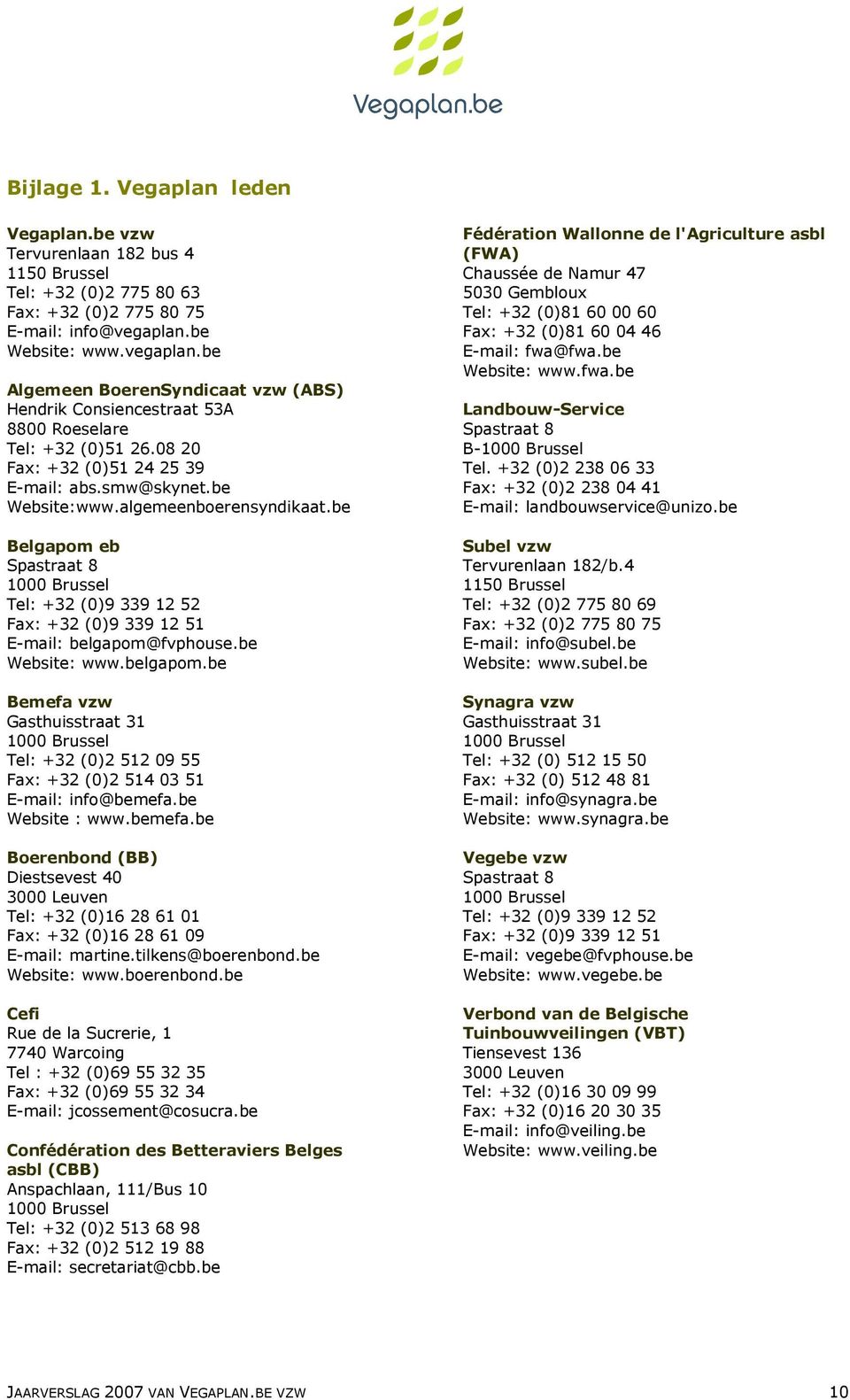 algemeenboerensyndikaat.be Belgapom eb Spastraat 8 1000 Brussel Tel: +32 (0)9 339 12 52 Fax: +32 (0)9 339 12 51 E-mail: belgapom@