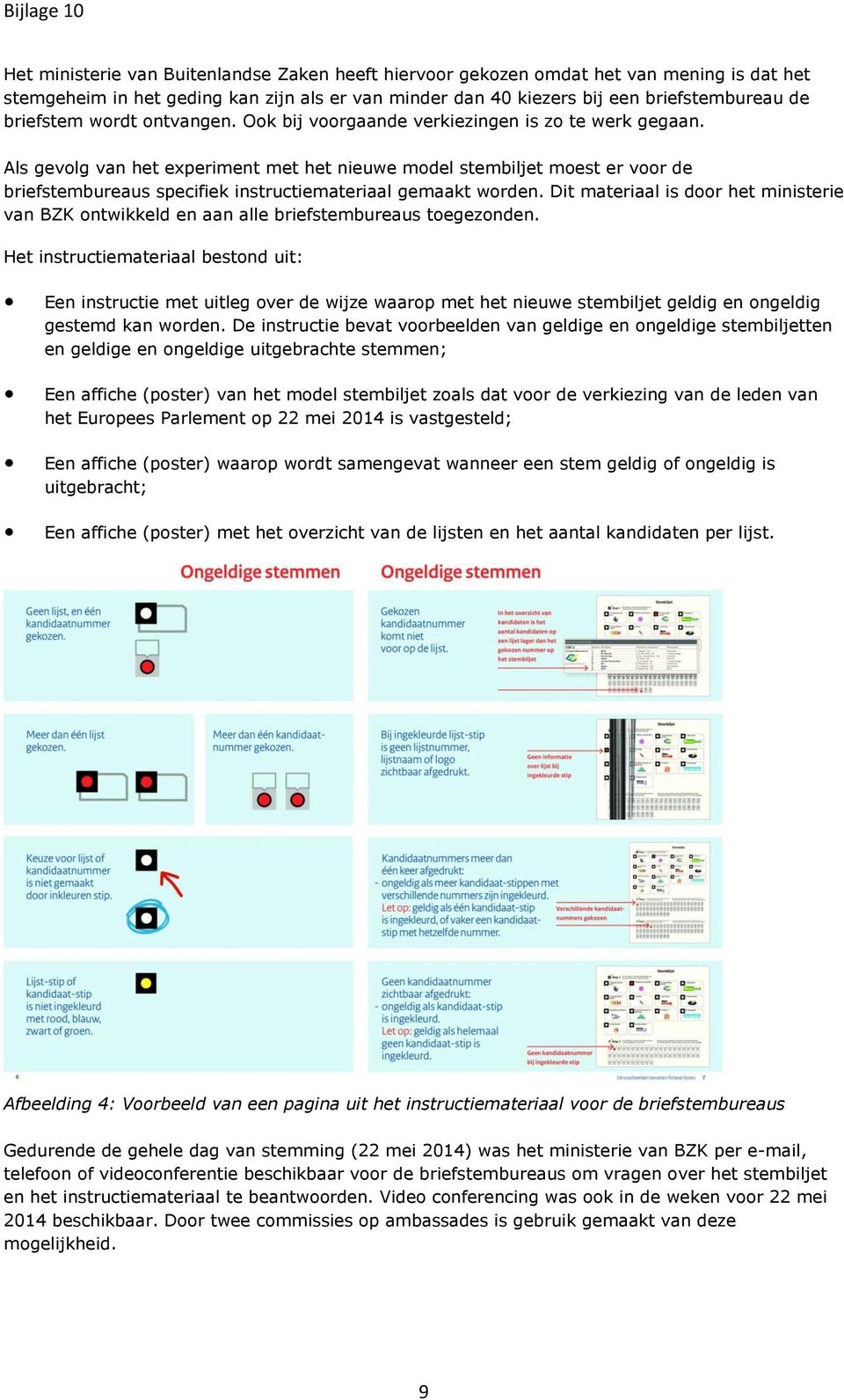 Als gevolg van het experiment met het nieuwe model stembiljet moest er voor de briefstembureaus specifiek instructiemateriaal gemaakt worden.