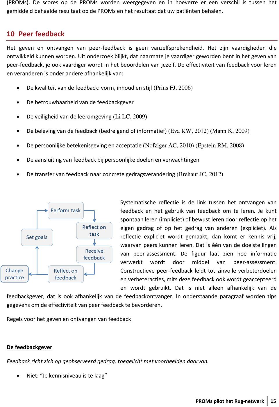 Uit onderzoek blijkt, dat naarmate je vaardiger geworden bent in het geven van peer-feedback, je ook vaardiger wordt in het beoordelen van jezelf.