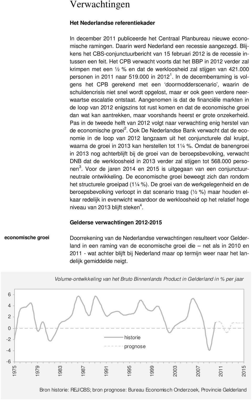 Het CPB verwacht voorts dat het BBP in 212 verder zal krimpen met een ½ % en dat de werkloosheid zal stijgen van 421. personen in naar 519. in 212 1.