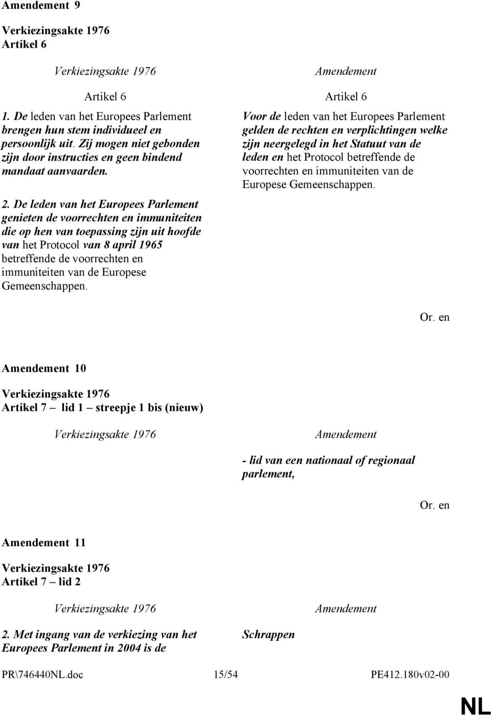 De leden van het Europees Parlement genieten de voorrechten en immuniteiten die op hen van toepassing zijn uit hoofde van het Protocol van 8 april 1965 betreffende de voorrechten en immuniteiten van