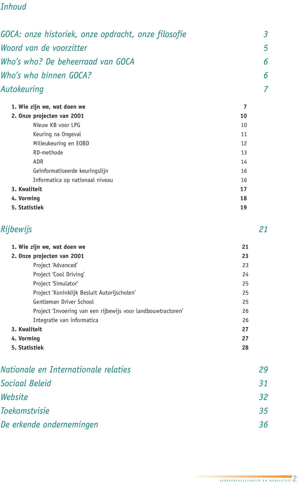 Kwaliteit 17 4. Vorming 18 5. Statistiek 19 Rijbewijs 21 1. Wie zijn we, wat doen we 21 2.