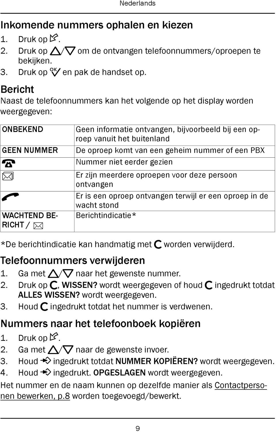 het buitenland De oproep komt van een geheim nummer of een PBX Nummer niet eerder gezien Er zijn meerdere oproepen voor deze persoon ontvangen Er is een oproep ontvangen terwijl er een oproep in de