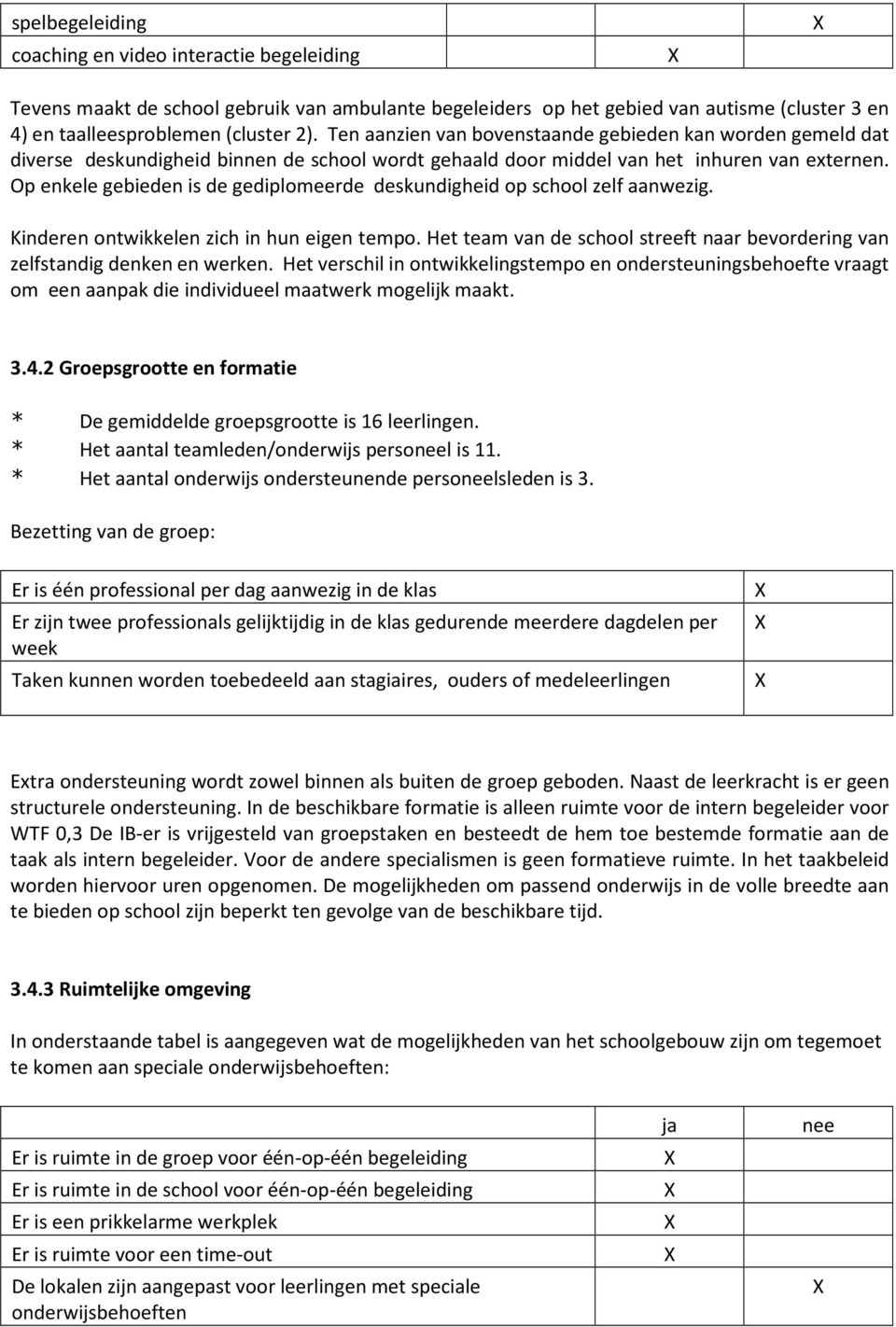 Op enkele gebieden is de gediplomeerde deskundigheid op school zelf aanwezig. Kinderen ontwikkelen zich in hun eigen tempo.