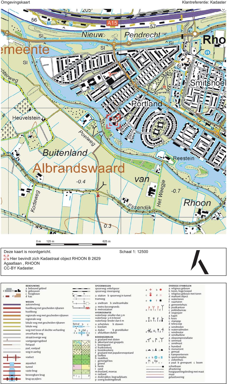 Schaal 1: 12500 Hier bevindt zich Kadastraal