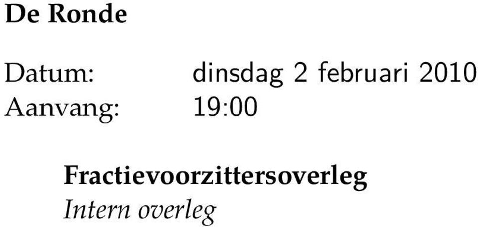 Aanvang: 19:00