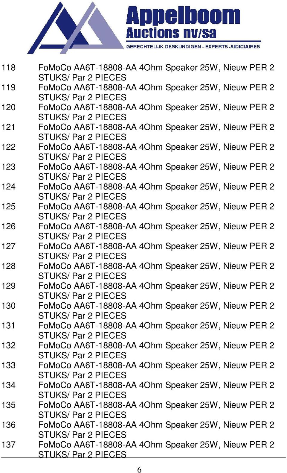 FoMoCo AA6T-18808-AA 4Ohm Speaker 25W, Nieuw PER 2 126 FoMoCo AA6T-18808-AA 4Ohm Speaker 25W, Nieuw PER 2 127 FoMoCo AA6T-18808-AA 4Ohm Speaker 25W, Nieuw PER 2 128 FoMoCo AA6T-18808-AA 4Ohm Speaker