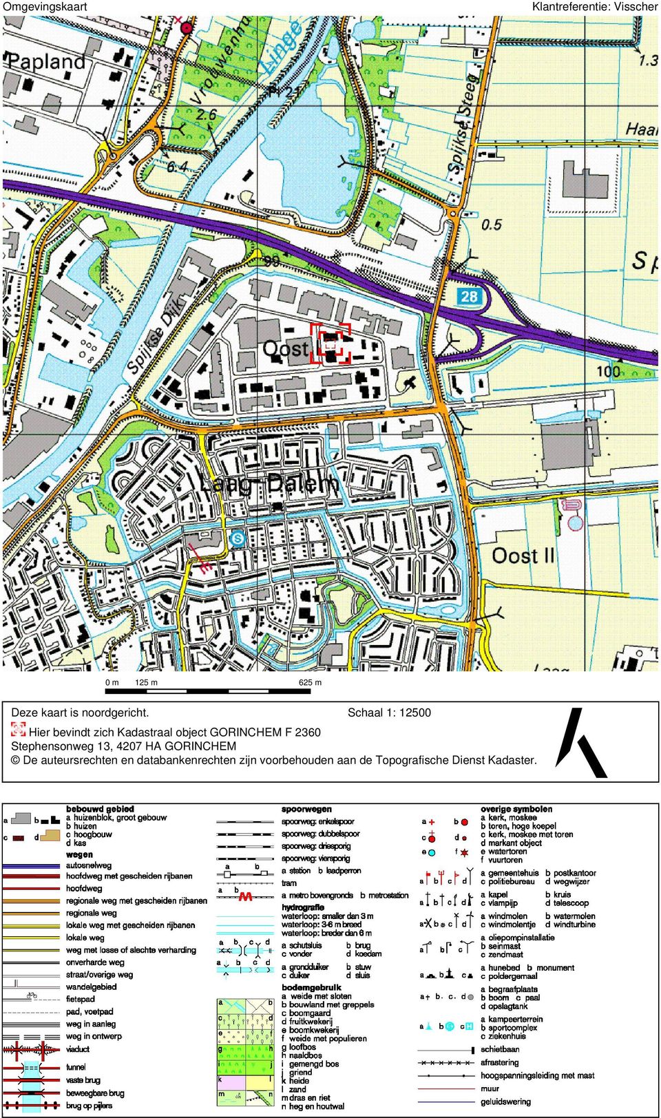 Schaal 1: 12500 Hier bevindt zich Kadastraal object GORINCHEM F