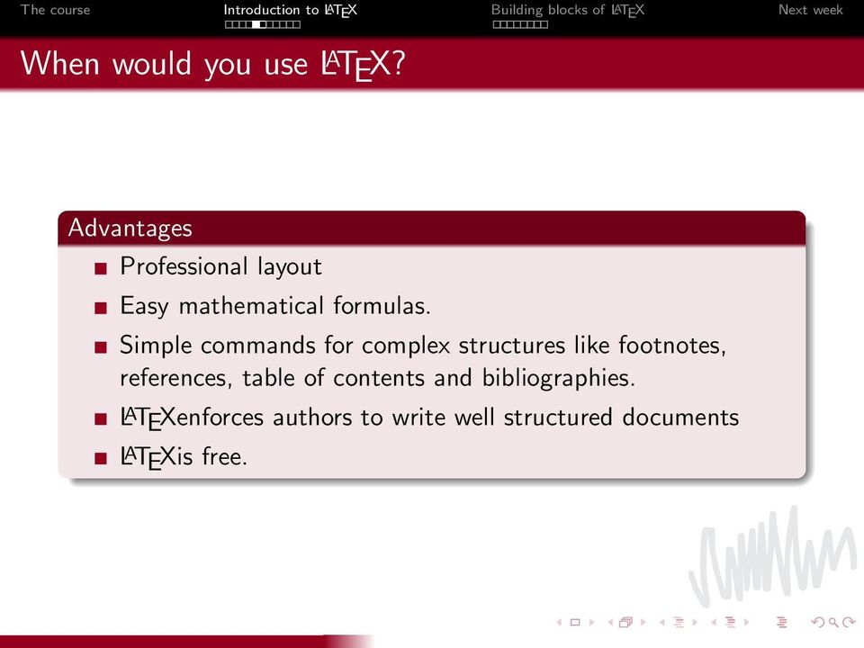 Simple commands for complex structures like footnotes, references,