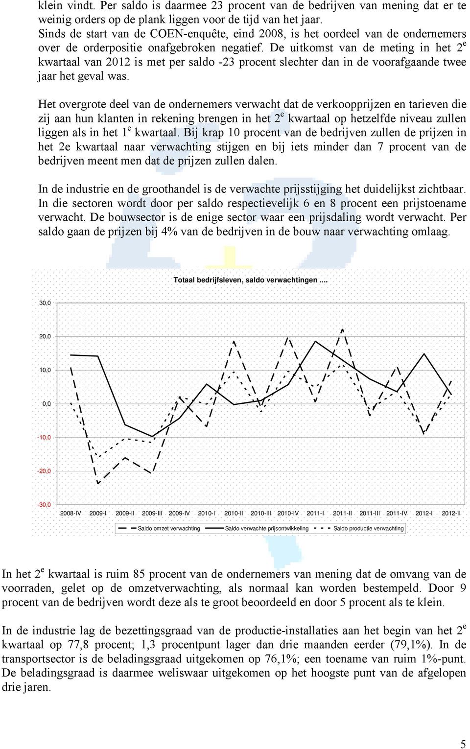 De uitkomst van de meting in het 2 e kwartaal van 212 is met per saldo -23 procent slechter dan in de voorafgaande twee jaar het geval was.