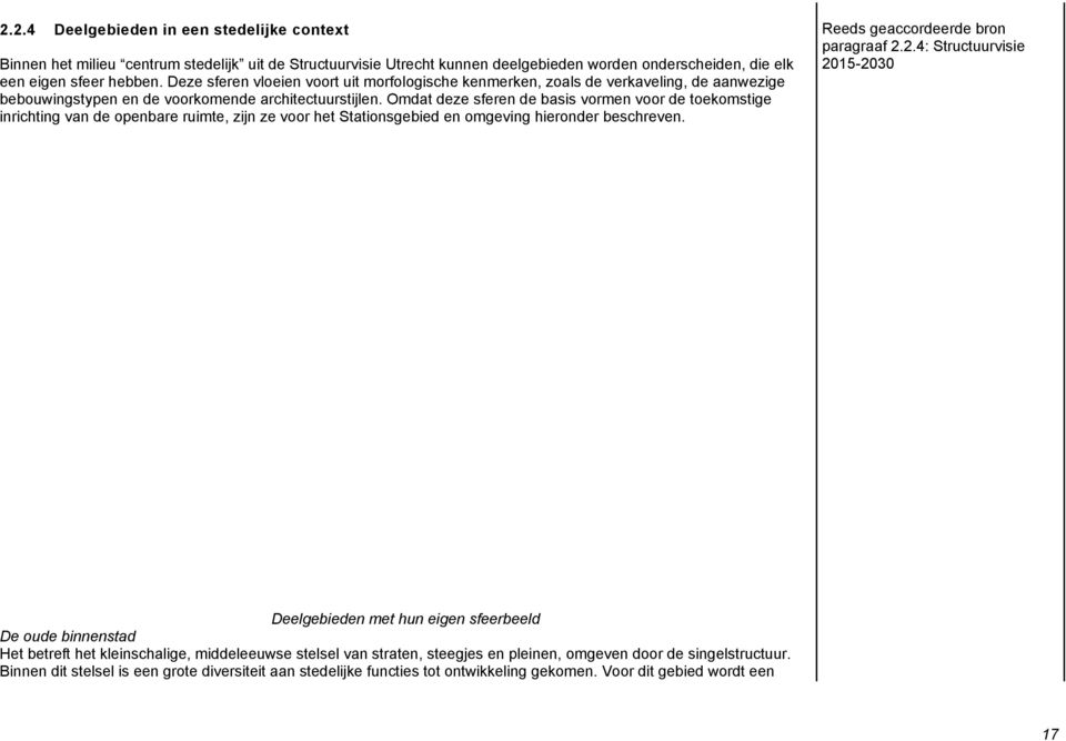 Omdat deze sferen de basis vormen voor de toekomstige inrichting van de openbare ruimte, zijn ze voor het Stationsgebied en omgeving hieronder beschreven. Reeds geaccordeerde bron paragraaf 2.