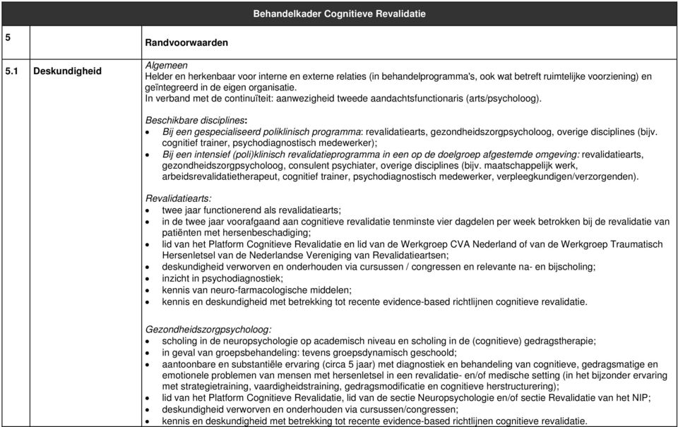 organisatie. In verband met de continuïteit: aanwezigheid tweede aandachtsfunctionaris (arts/psycholoog).