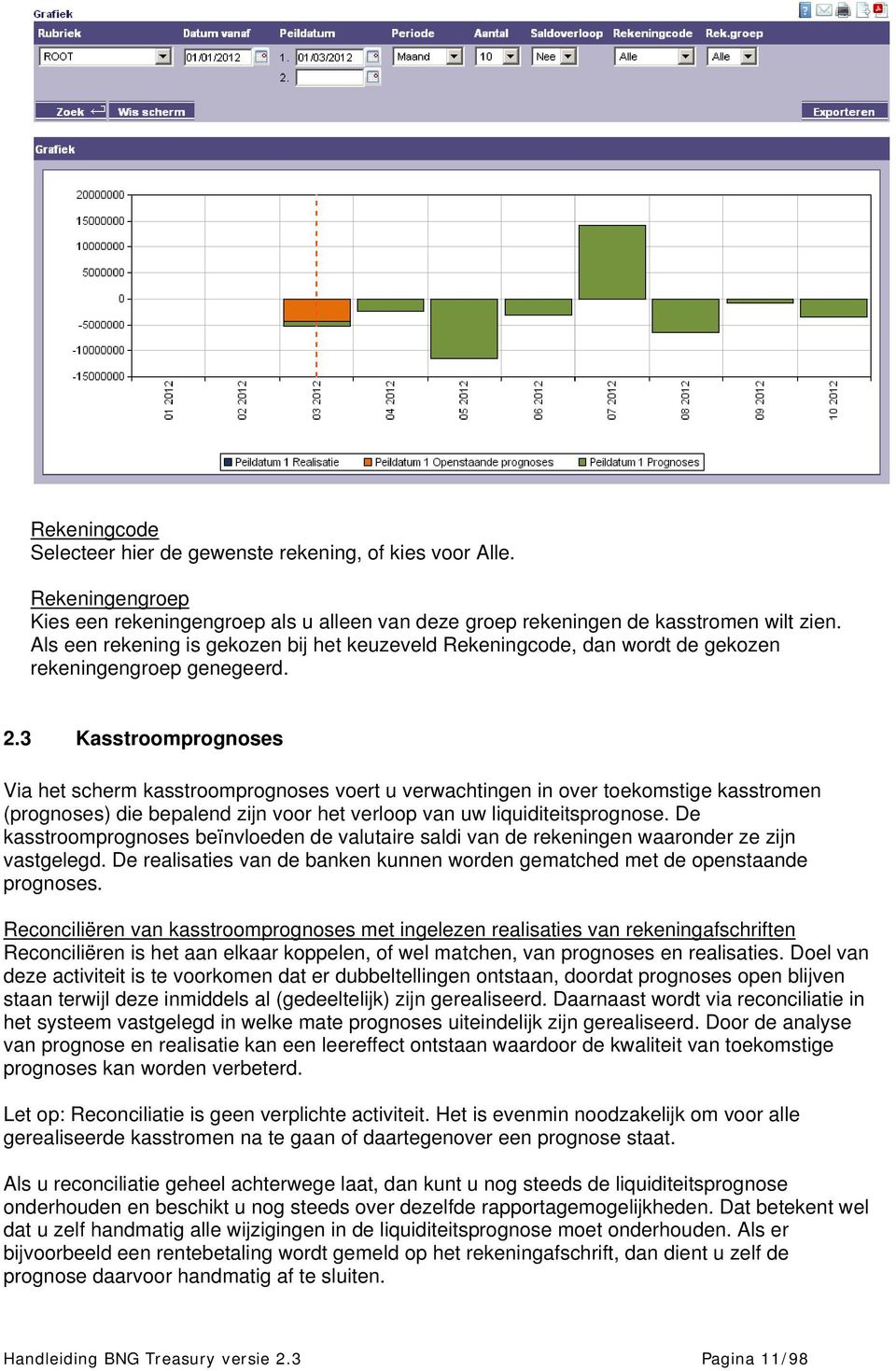 3 Kasstroomprognoses Via het scherm kasstroomprognoses voert u verwachtingen in over toekomstige kasstromen (prognoses) die bepalend zijn voor het verloop van uw liquiditeitsprognose.