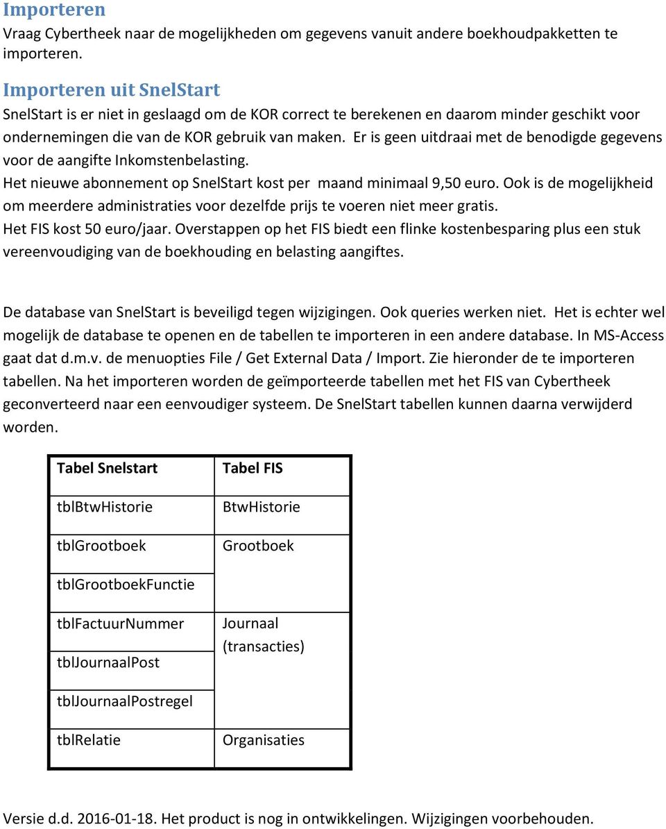 Er is geen uitdraai met de benodigde gegevens voor de aangifte Inkomstenbelasting. Het nieuwe abonnement op SnelStart kost per maand minimaal 9,50 euro.