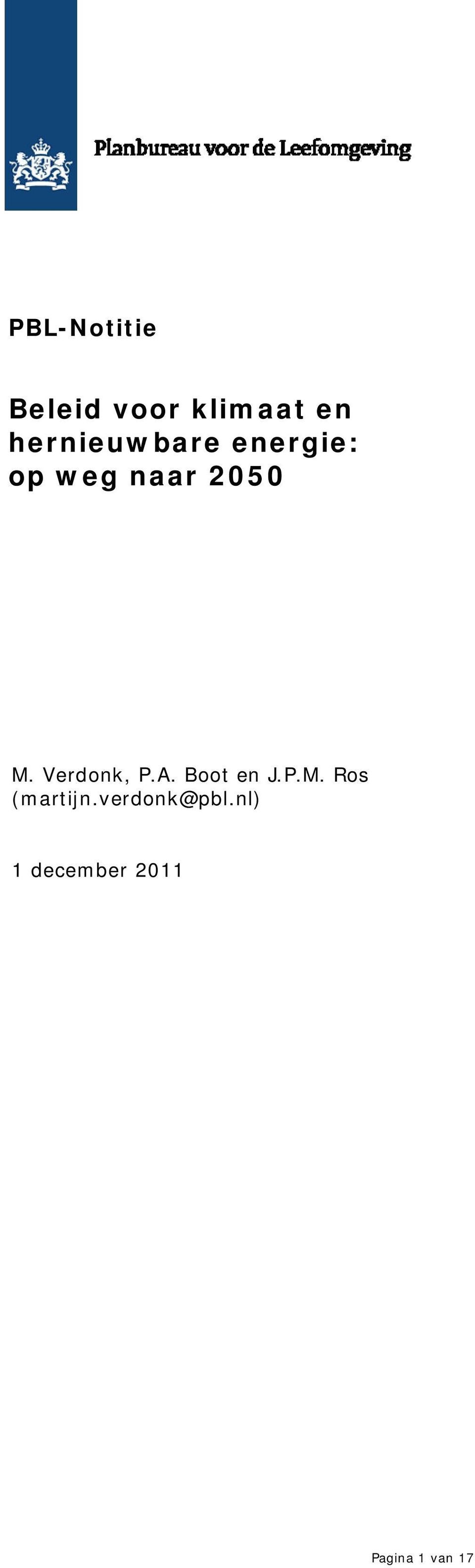 Verdonk, P.A. Boot en J.P.M. Ros (martijn.