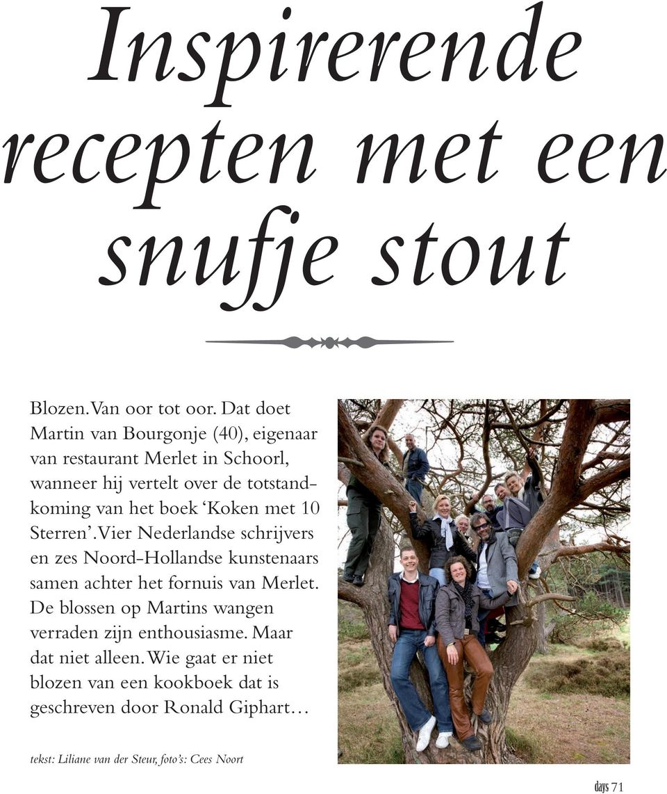 boek Koken met 10 Sterren. Vier Nederlandse schrijvers en zes Noord-Hollandse kunstenaars samen achter het fornuis van Merlet.