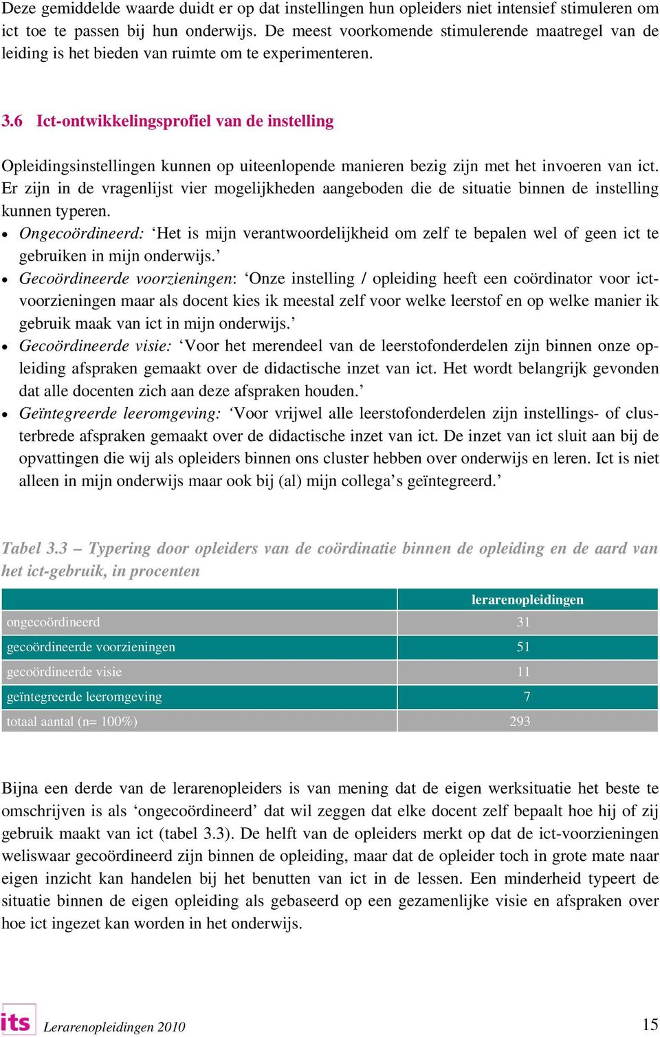 6 Ict-ontwikkelingsprofiel van de instelling Opleidingsinstellingen kunnen op uiteenlopende manieren bezig zijn met het invoeren van ict.