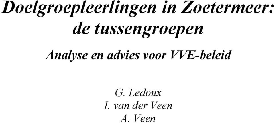 Analyse en advies voor