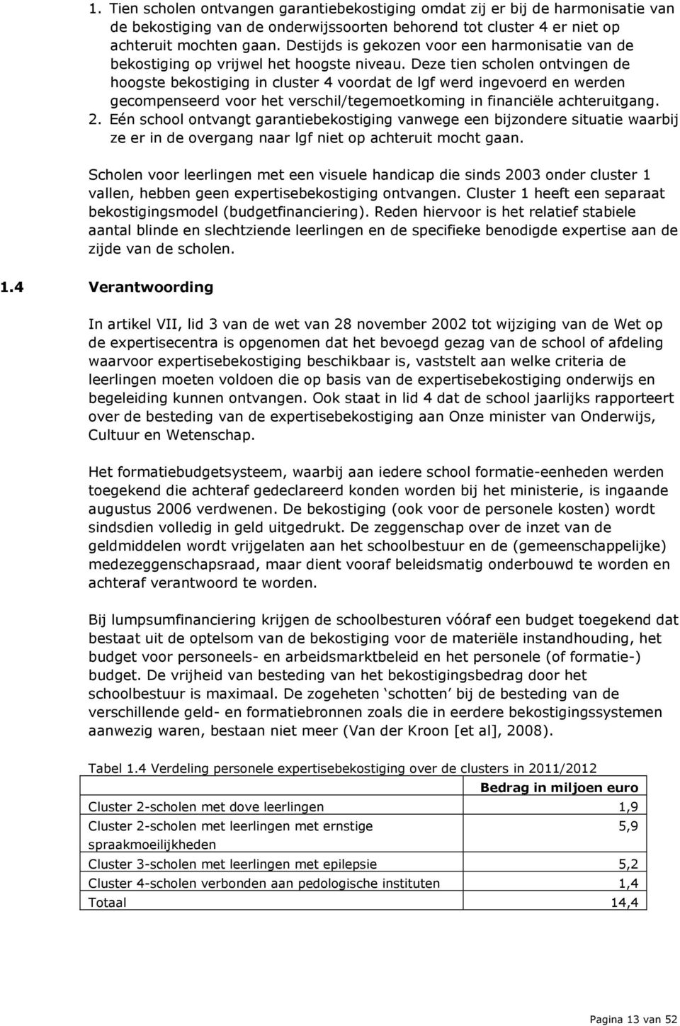 Deze tien scholen ontvingen de hoogste bekostiging in cluster 4 voordat de lgf werd ingevoerd en werden gecompenseerd voor het verschil/tegemoetkoming in financiële achteruitgang. 2.