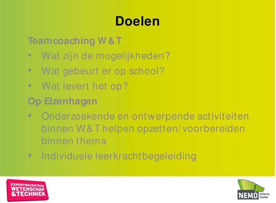 Op Elzenhagen Onderzoekende en ontwerpende activiteiten