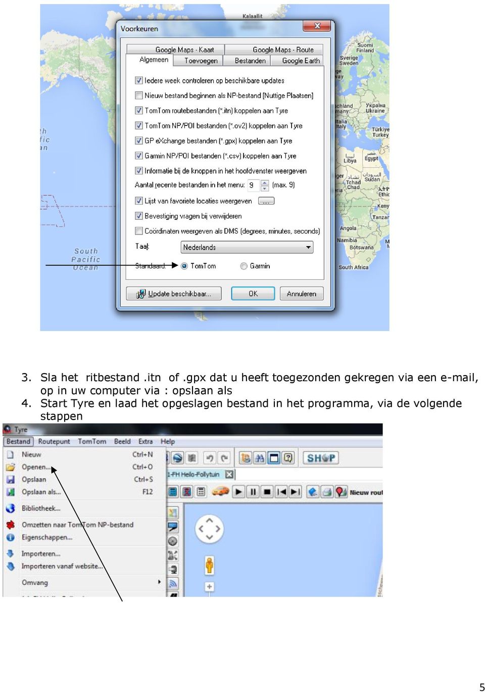 e-mail, op in uw computer via : opslaan als 4.