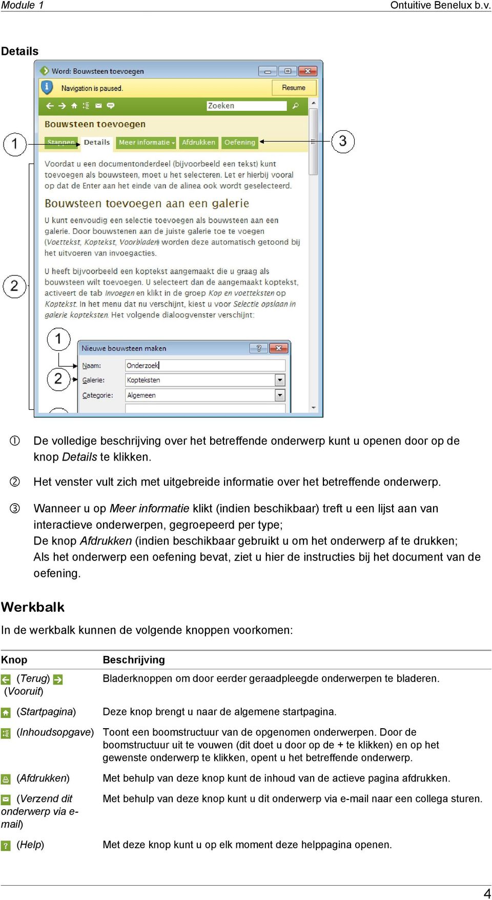 te drukken; Als het onderwerp een oefening bevat, ziet u hier de instructies bij het document van de oefening.