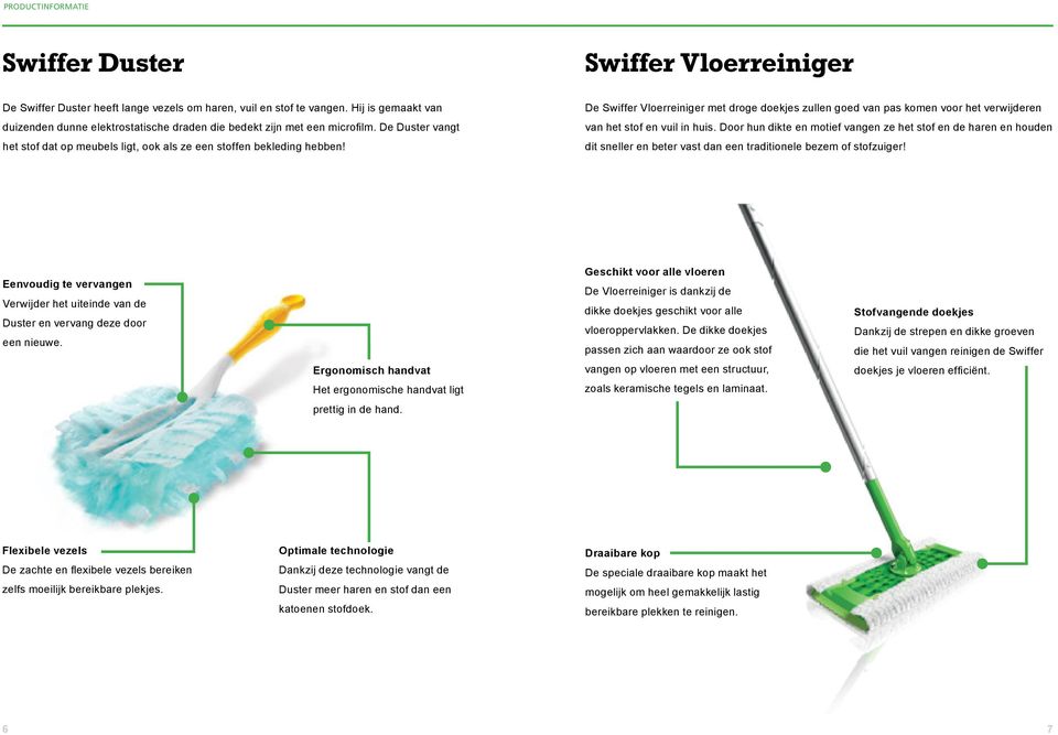 De Swiffer Vloerreiniger met droge doekjes zullen goed van pas komen voor het verwijderen van het stof en vuil in huis.