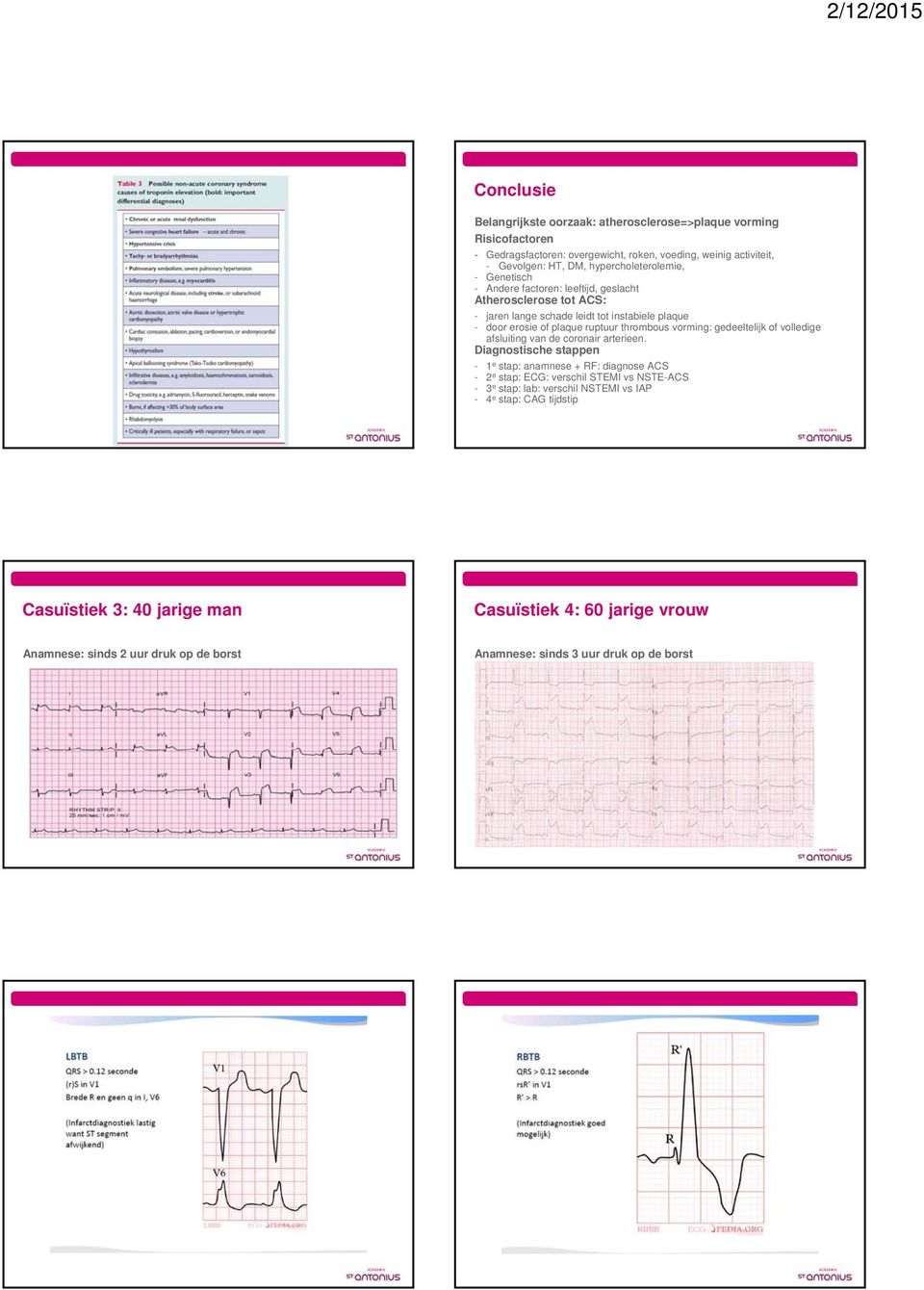 thrombous vorming: gedeeltelijk of volledige afsluiting van de coronair arterieen.