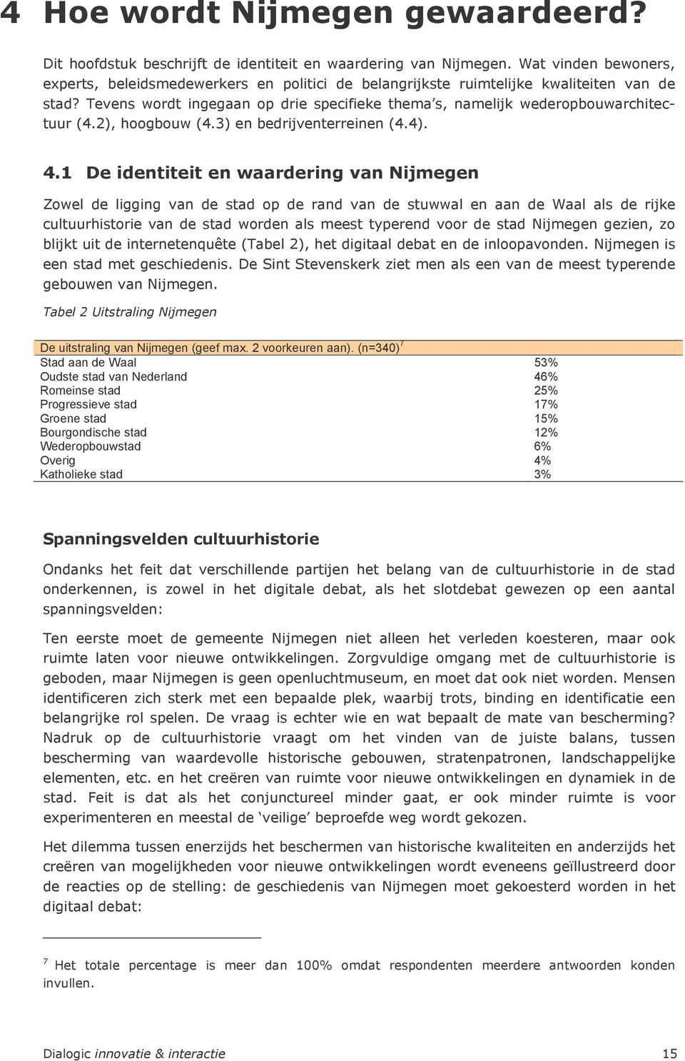 Tevens wordt ingegaan op drie specifieke thema s, namelijk wederopbouwarchitectuur (4.2), hoogbouw (4.3) en bedrijventerreinen (4.4). 4.