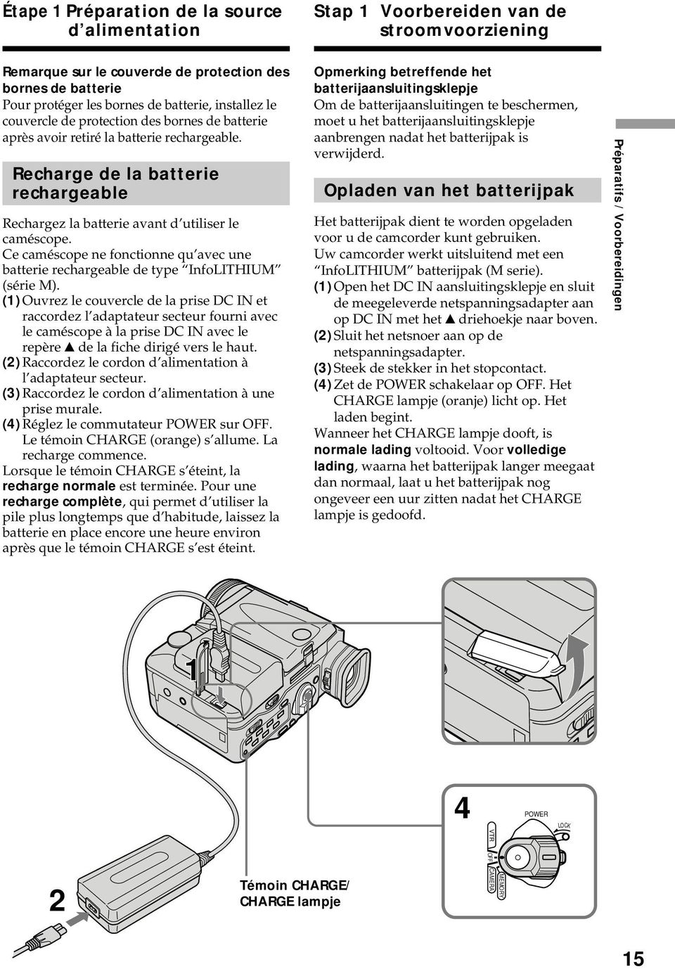 Ce caméscope ne fonctionne qu avec une batterie rechargeable de type InfoLITHIUM (série M).