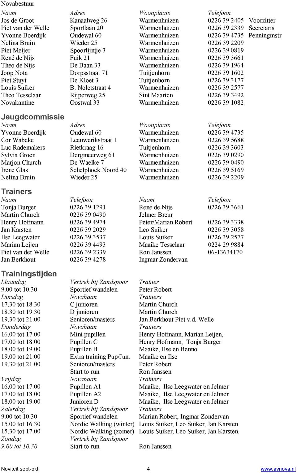 Nijs De Baan 33 Warmenhuizen 0226 39 1964 Joop Nota Dorpsstraat 71 Tuitjenhorn 0226 39 1602 Piet Stuyt De Kloet 3 Tuitjenhorn 0226 39 3177 Louis Suiker B.