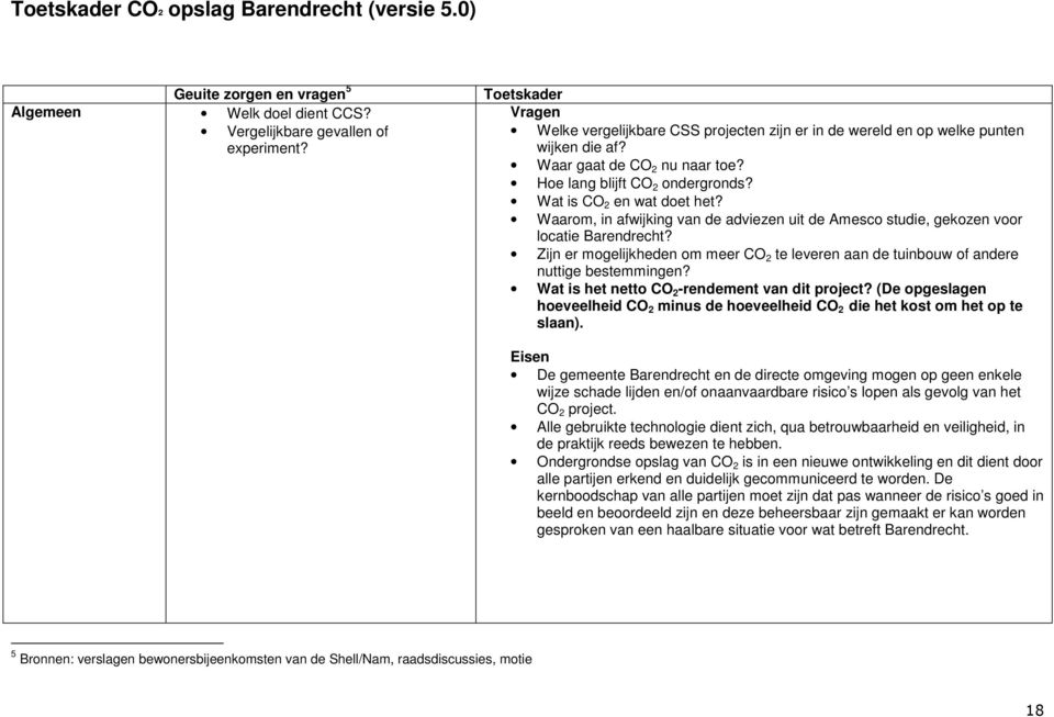 Waarom, in afwijking van de adviezen uit de Amesco studie, gekozen voor locatie Barendrecht? Zijn er mogelijkheden om meer CO 2 te leveren aan de tuinbouw of andere nuttige bestemmingen?