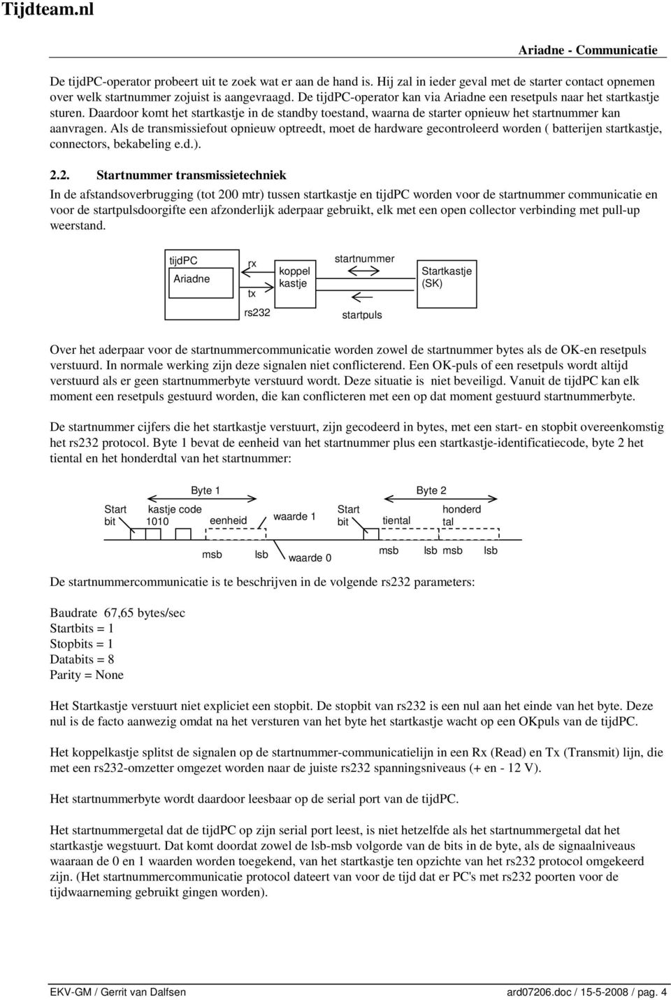 Als de transmissiefout opnieuw optreedt, moet de hardware gecontroleerd worden ( batterijen startkastje, connectors, bekabeling e.d.). 2.