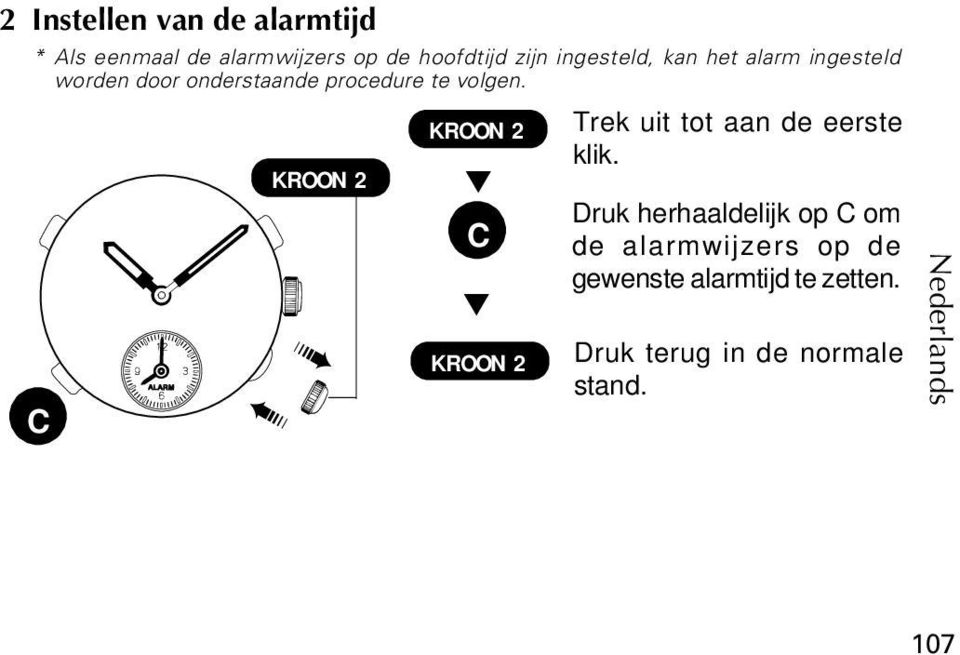 C KROON 2 KROON 2 C KROON 2 Trek uit tot aan de eerste klik.