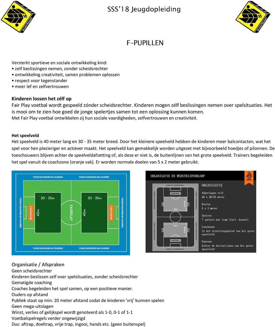 Het is mooi om te zien hoe goed de jonge spelertjes samen tot een oplossing kunnen komen. Met Fair Play voetbal ontwikkelen zij hun sociale vaardigheden, zelfvertrouwen en creativiteit.