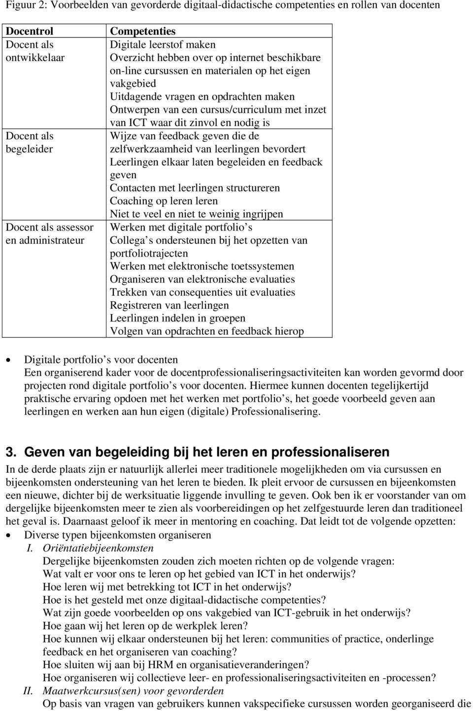 cursus/curriculum met inzet van ICT waar dit zinvol en nodig is Wijze van feedback geven die de zelfwerkzaamheid van leerlingen bevordert Leerlingen elkaar laten begeleiden en feedback geven