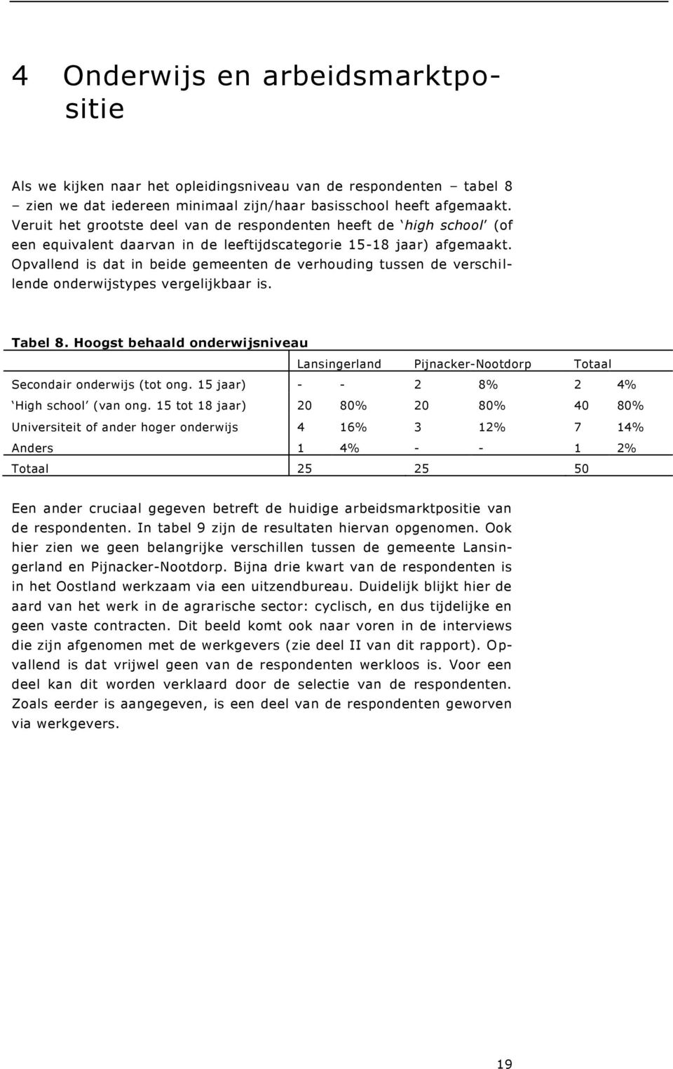 Opvallend is dat in beide gemeenten de verhouding tussen de verschillende onderwijstypes vergelijkbaar is. Tabel 8.