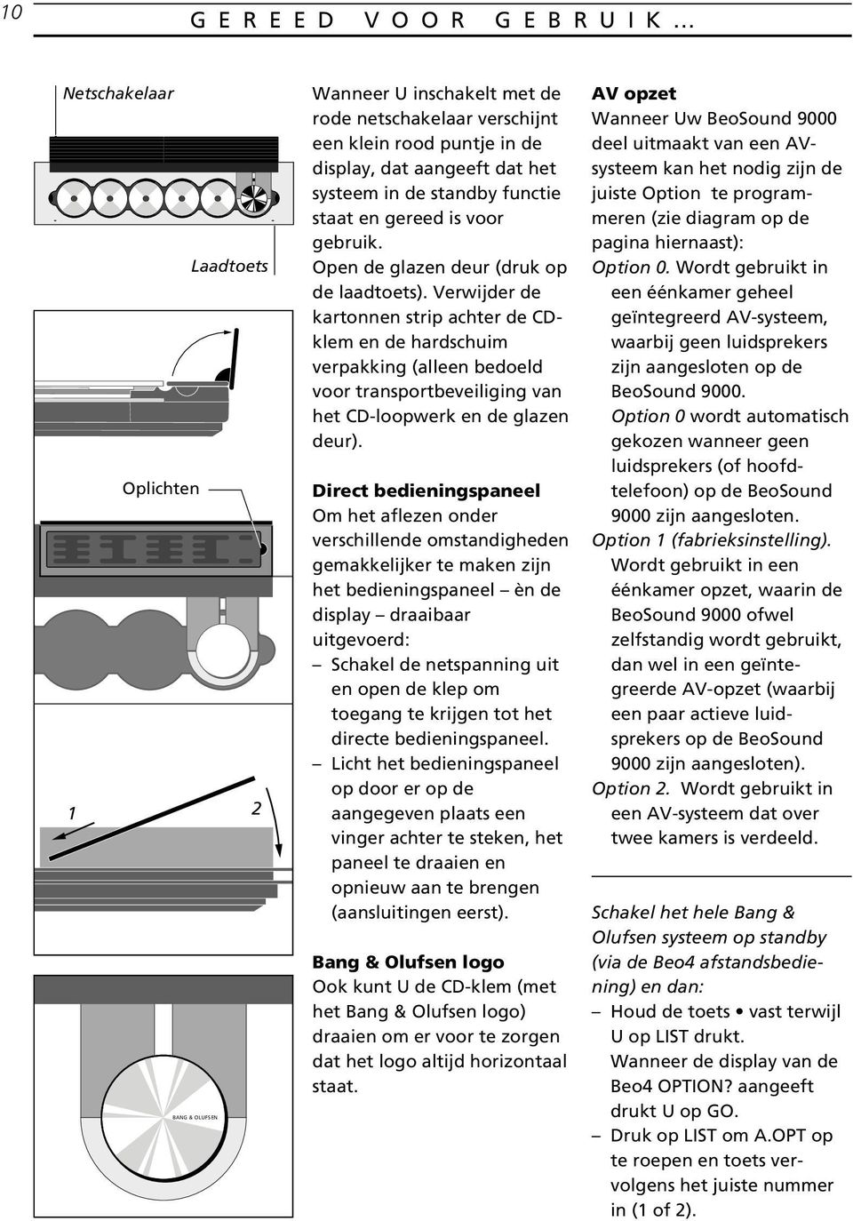 Verwijder de kartonnen strip achter de CDklem en de hardschuim verpakking (alleen bedoeld voor transportbeveiliging van het CD-loopwerk en de glazen deur).