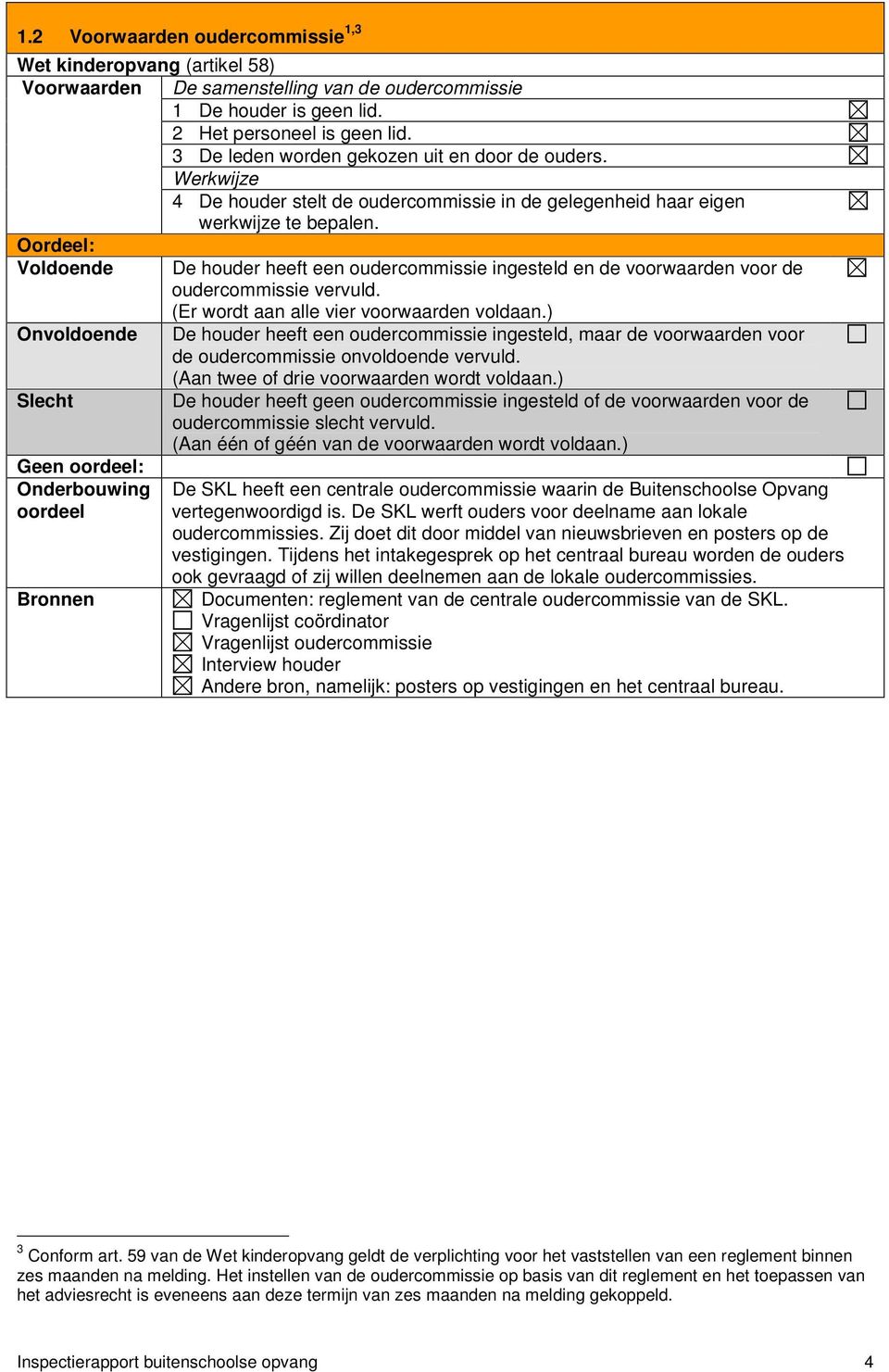 De houder heeft een oudercommissie ingesteld en de voorwaarden voor de oudercommissie vervuld. (Er wordt aan alle vier voorwaarden voldaan.