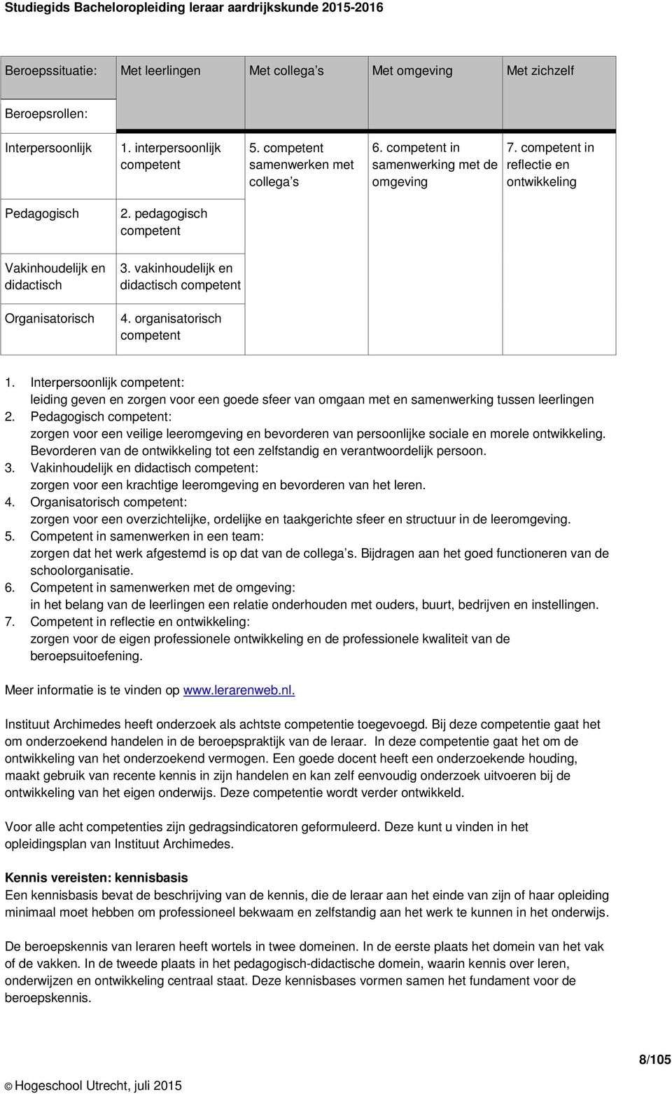 vakinhoudelijk en didactisch competent Organisatorisch 4. organisatorisch competent 1.