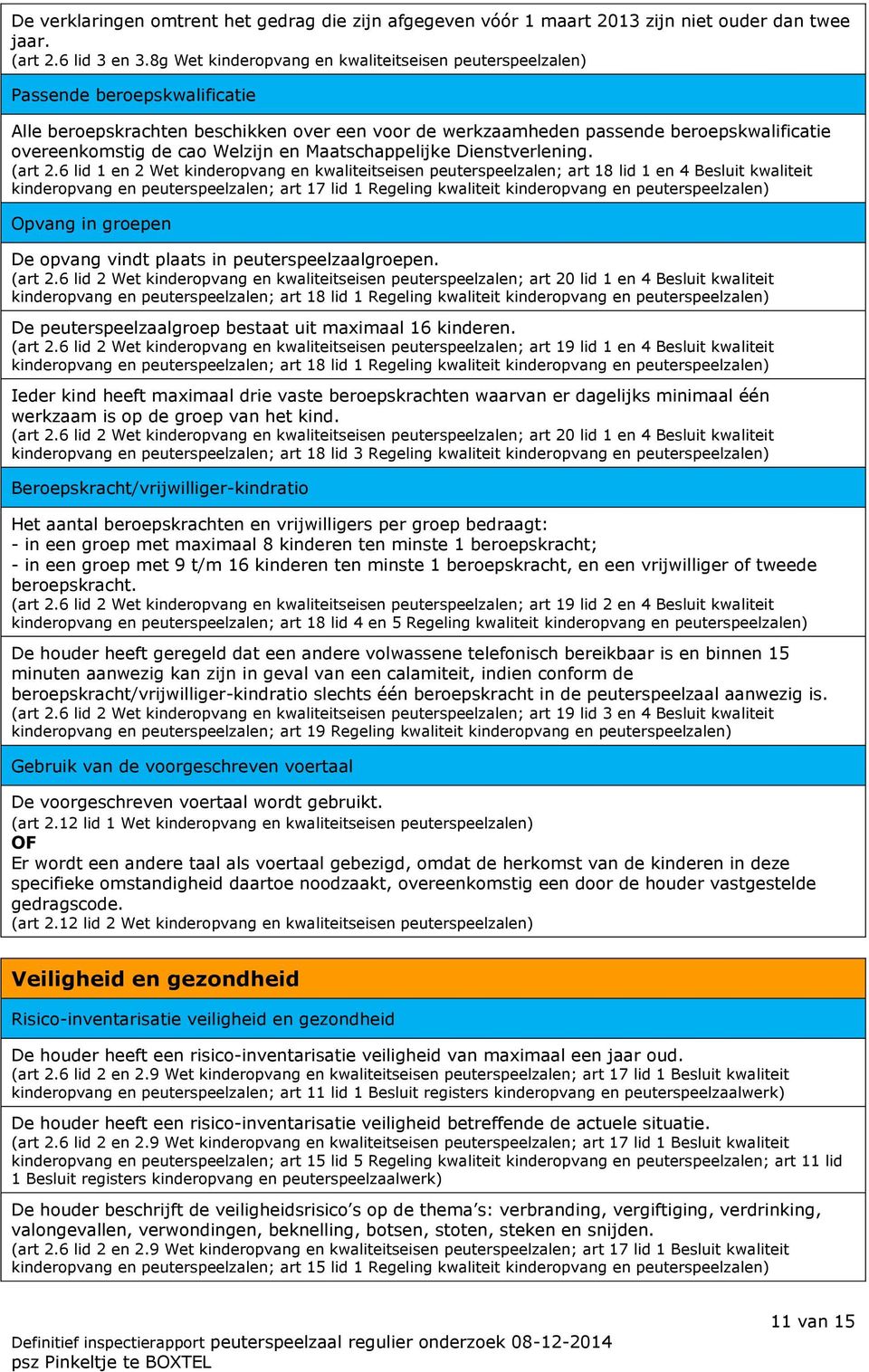 Welzijn en Maatschappelijke Dienstverlening. (art 2.