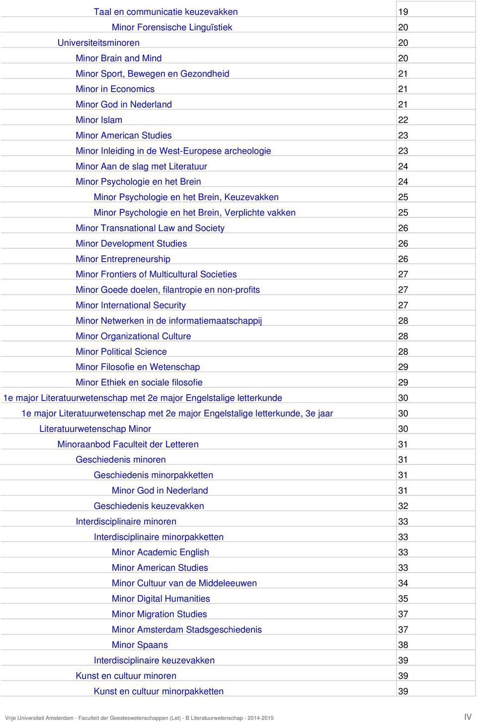 Minor Psychologie en het Brein, Verplichte vakken 25 Minor Transnational Law and Society 26 Minor Development Studies 26 Minor Entrepreneurship 26 Minor Frontiers of Multicultural Societies 27 Minor