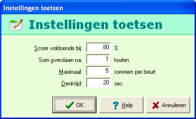 2.4 19 Instellingen toetsen Als de leerling in de toetsstand staat gaat Hoofdwerk 3 versneld door de rekenstof.