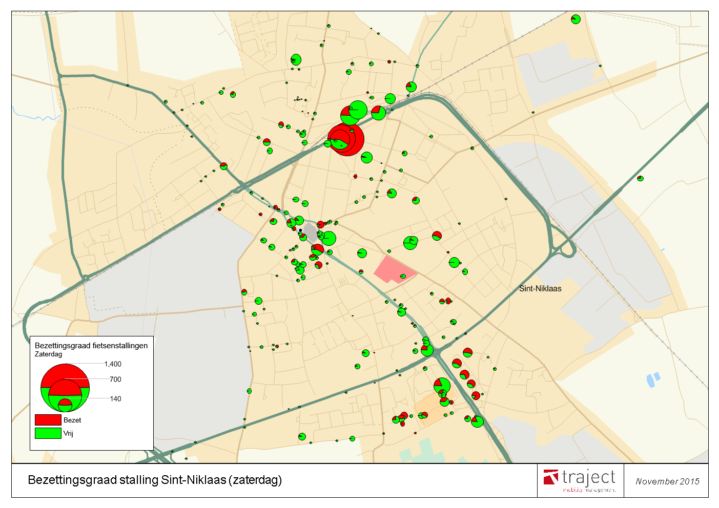 2.4 Gebruik bestaande stallingen in weekends Onderstaande analyses zijn gebaseerd op bezettingsgraden opgenomen op zaterdag 10 september 2015.