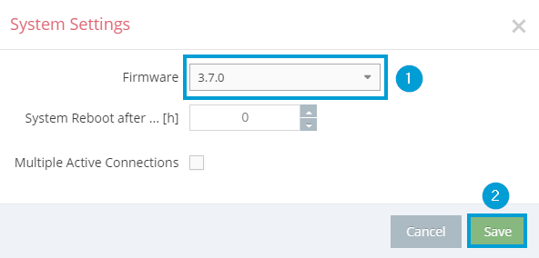 4. Functie SEARCHoverIP aanzetten in een mbnet Maak of open een project. Klik op en kies voor Create new device. Kies nu het gewenste Device Type (1) en sla op via Save (2).