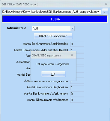 9 Afbeelding 3 - Scherm BGI Office IBAN / BIC import In het veld Administratie selecteert u de gewenste administratie waarvoor u de gegevens wilt inlezen.